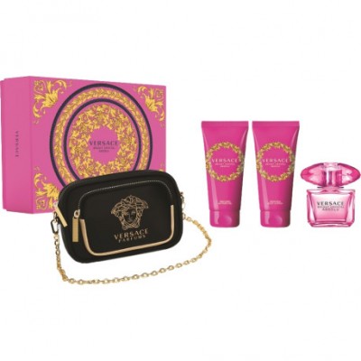 KIT VERSACE - Perfume Bright Crystal Absolu edp - Feminino 4 Peças BOLSA  TRANSVERSAL